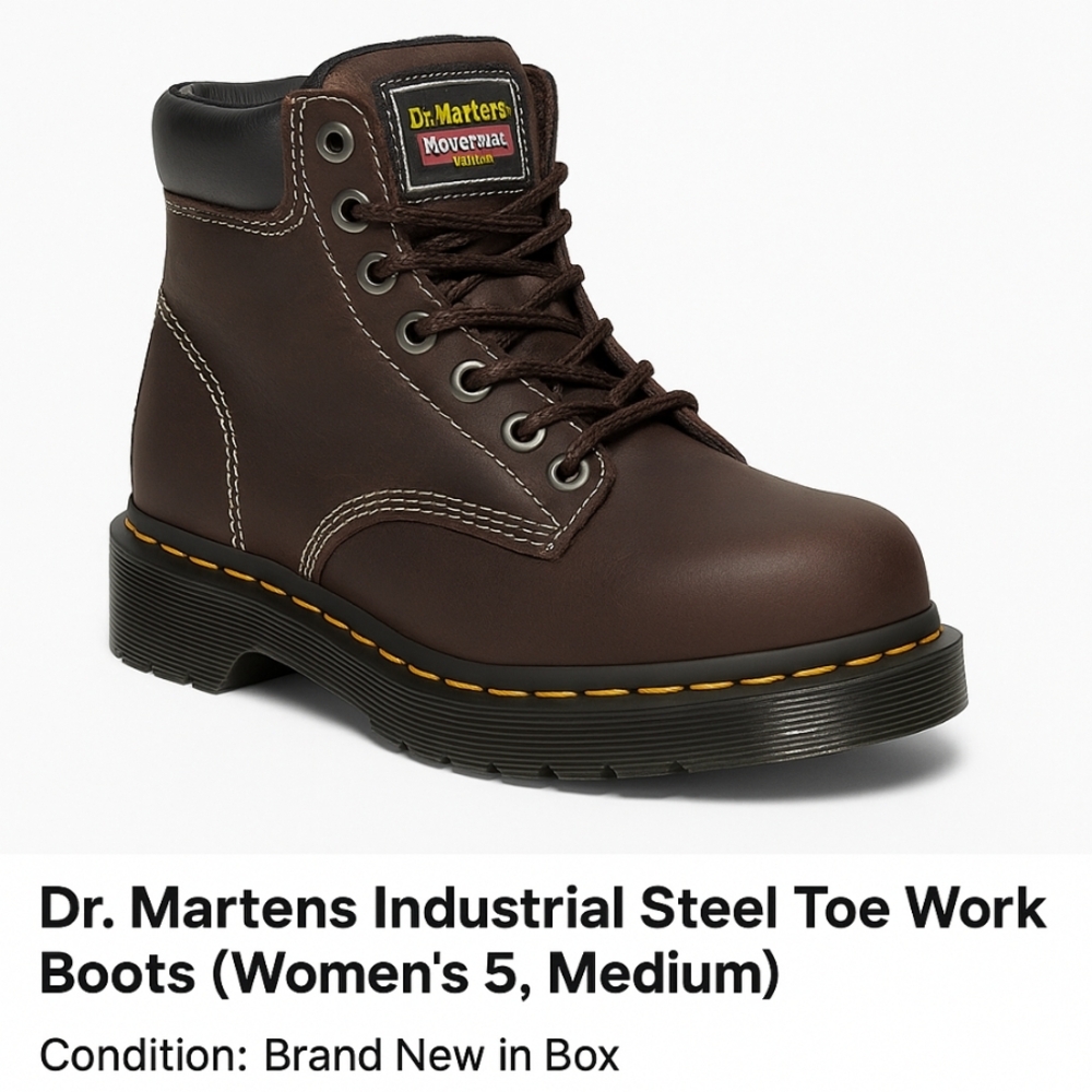 Dr. Martens Dark Brown Steel Toe Boots